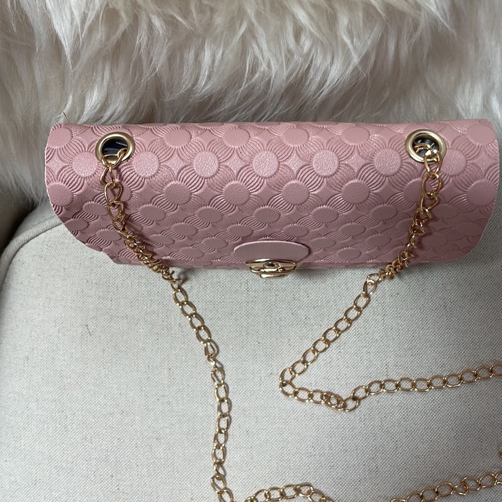 MINI TEXTURED PUSH LOCK PINK CROSSBODY BAG - Picture 5 of 15